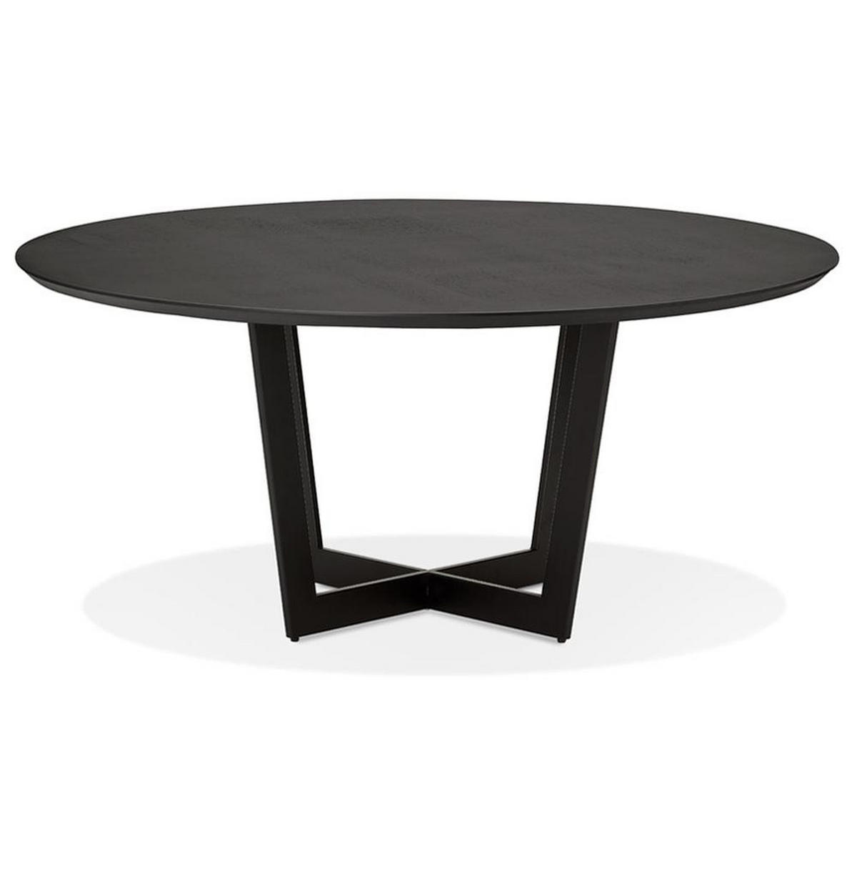 ESSTISCH Rund Holz Metallgestell Modern ZERANI, Schwarz 120x120x75 cm - Schwarz, Holz/Metall (120/120/75cm) - KADIMA DESIGN