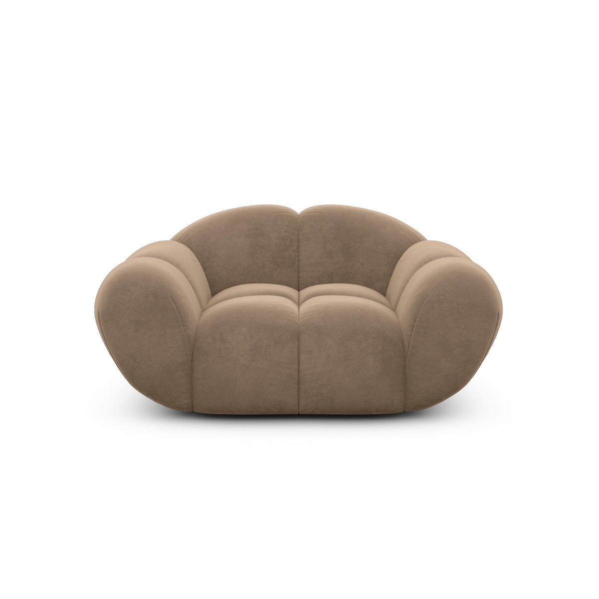 SESSEL Samtstoff Braun - Braun, Textil (135/70/93cm) - VAROYAL