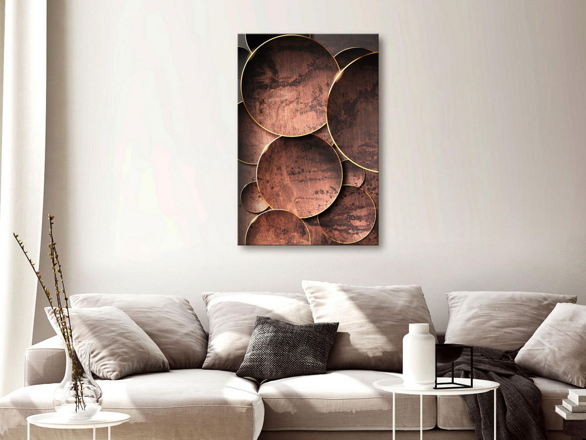KUNSTDRUCK Kupfer 40/60 cm - Goldfarben/Kupferfarben, Textil (40/60cm) - KUNSTLOFT