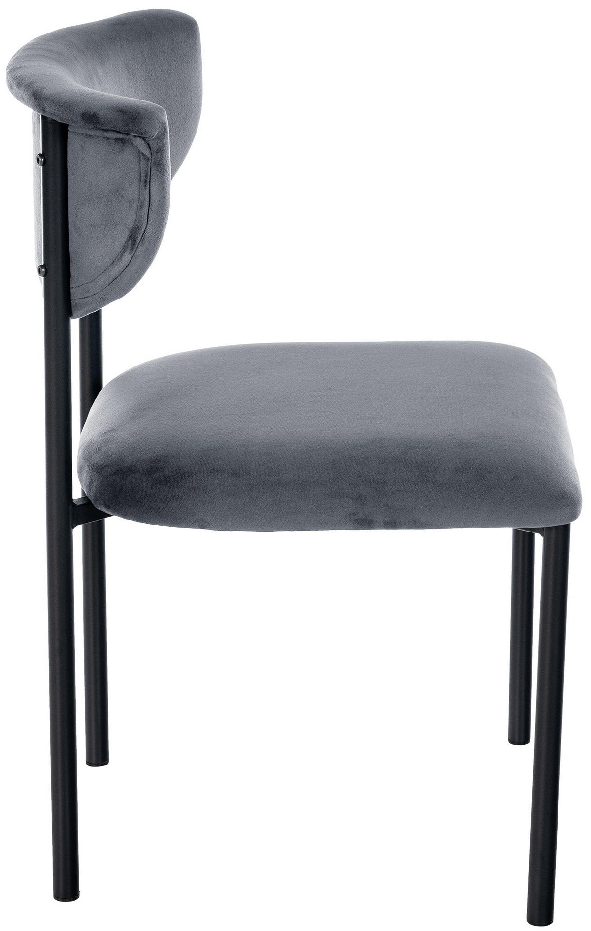 STUHL Samt Dunkelgrau - Dunkelgrau, Textil/Metall (52/78/53cm) - CLP
