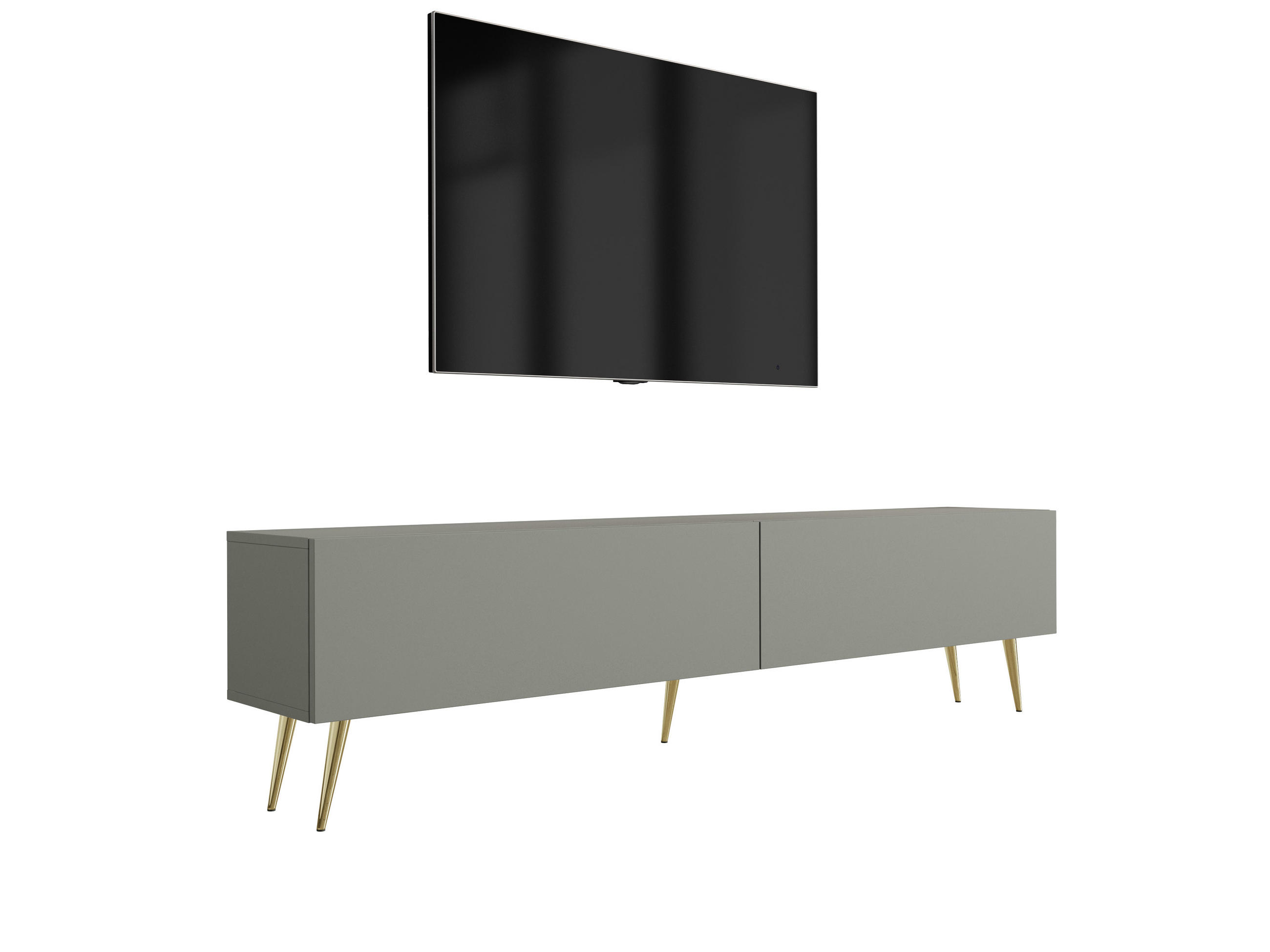 3XE Living Tv-Schrank Grün, Gold 170x52x32 cm