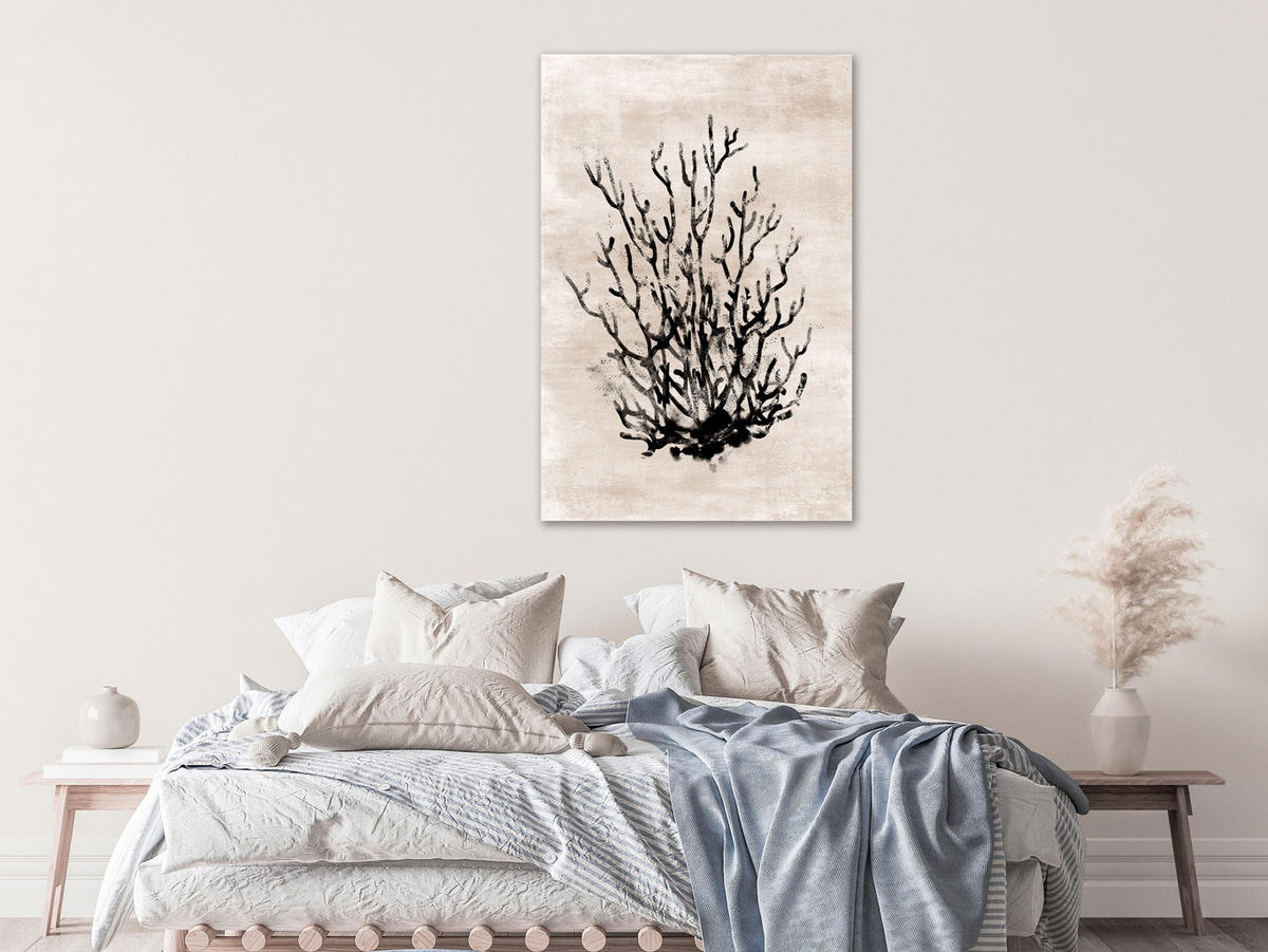KUNSTDRUCK Schwarz 60/90 cm - Schwarz/Braun, Textil (60/90cm) - KUNSTLOFT