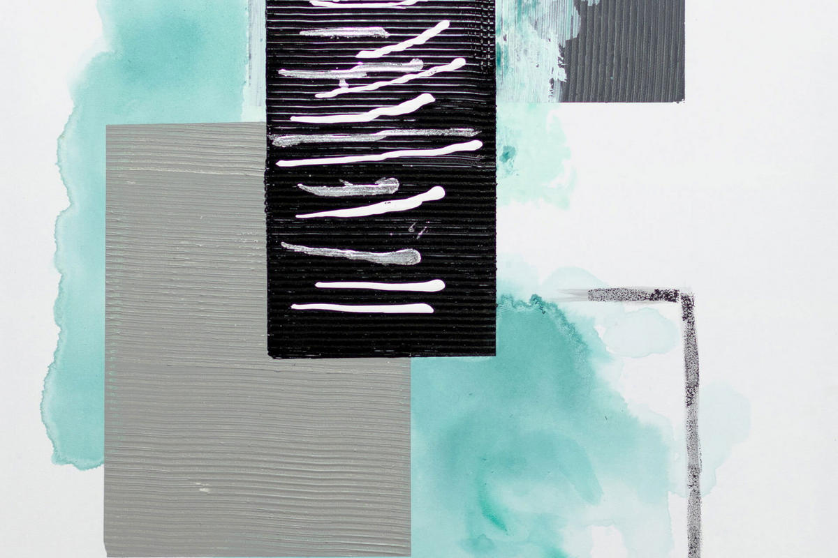 ACRYLBILD HANDGEMALT 60/80 cm - Türkis/Grau, Holz/Textil (1.7/80cm) - KUNSTLOFT