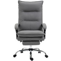 BÜROSTUHL in Grau 74x66x121,5 cm mit Massage- und Heizfunktion, neigbarer Rückenlehne und Fußstütze - Grau, Textil (66/121.5/74cm) - IVMEU