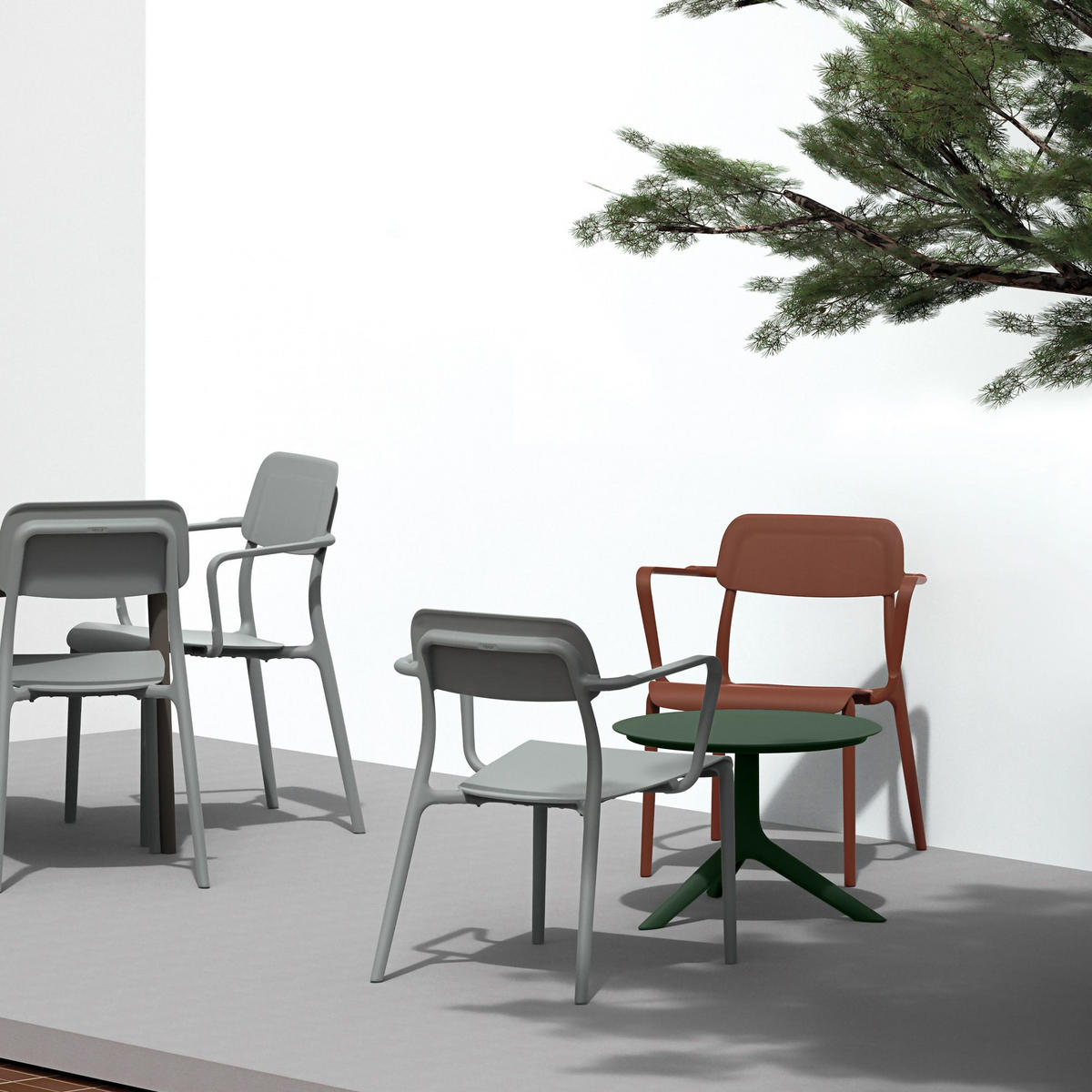 GARTENMÖBEL-SET GALIO, 4-tlg - Grün, Kunststoff - KONSIMO®