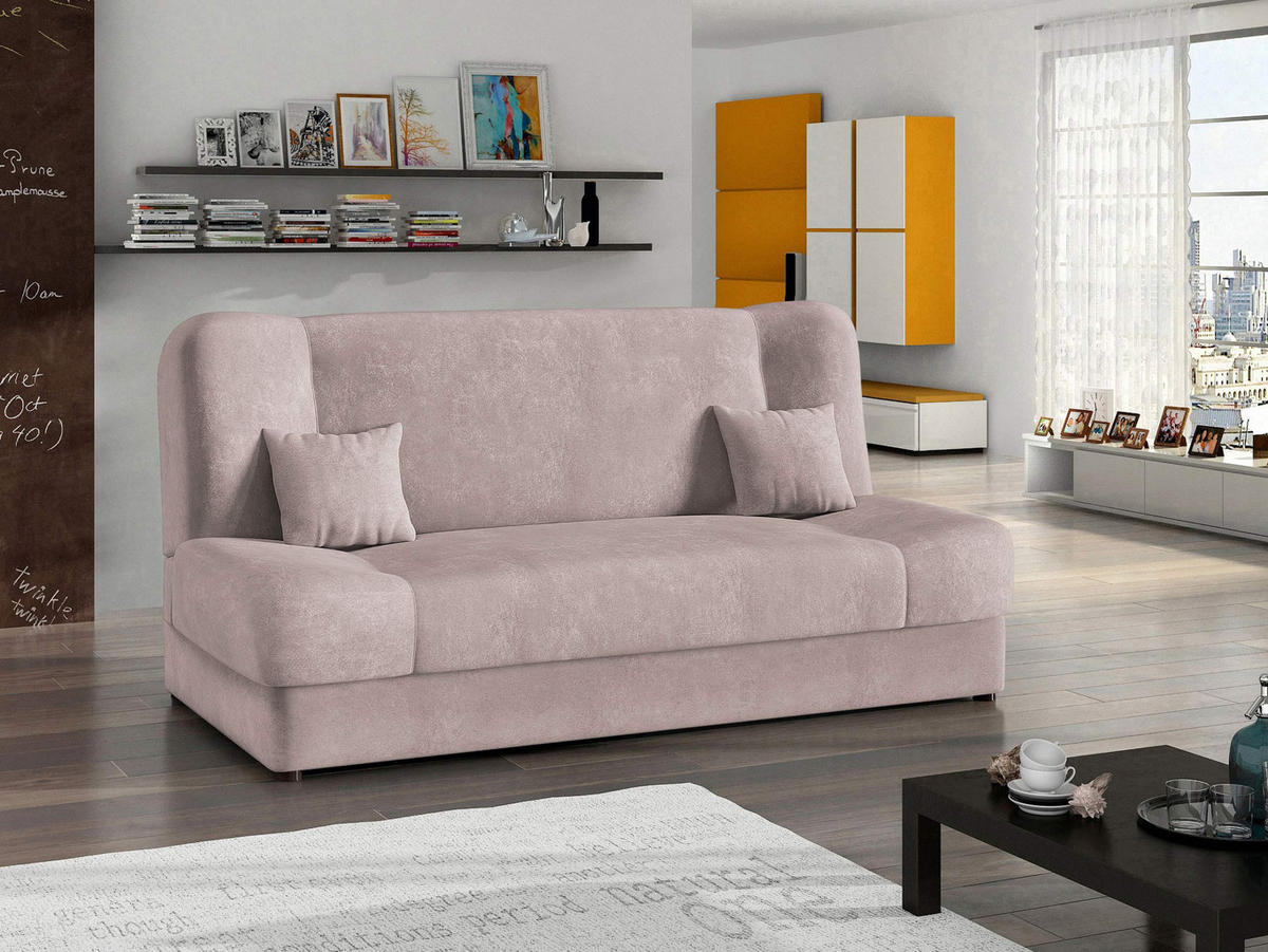 SCHLAFSOFA Jonas Premium - Hellrosa, Holz/Textil (195/86/87cm) - MIRJAN24