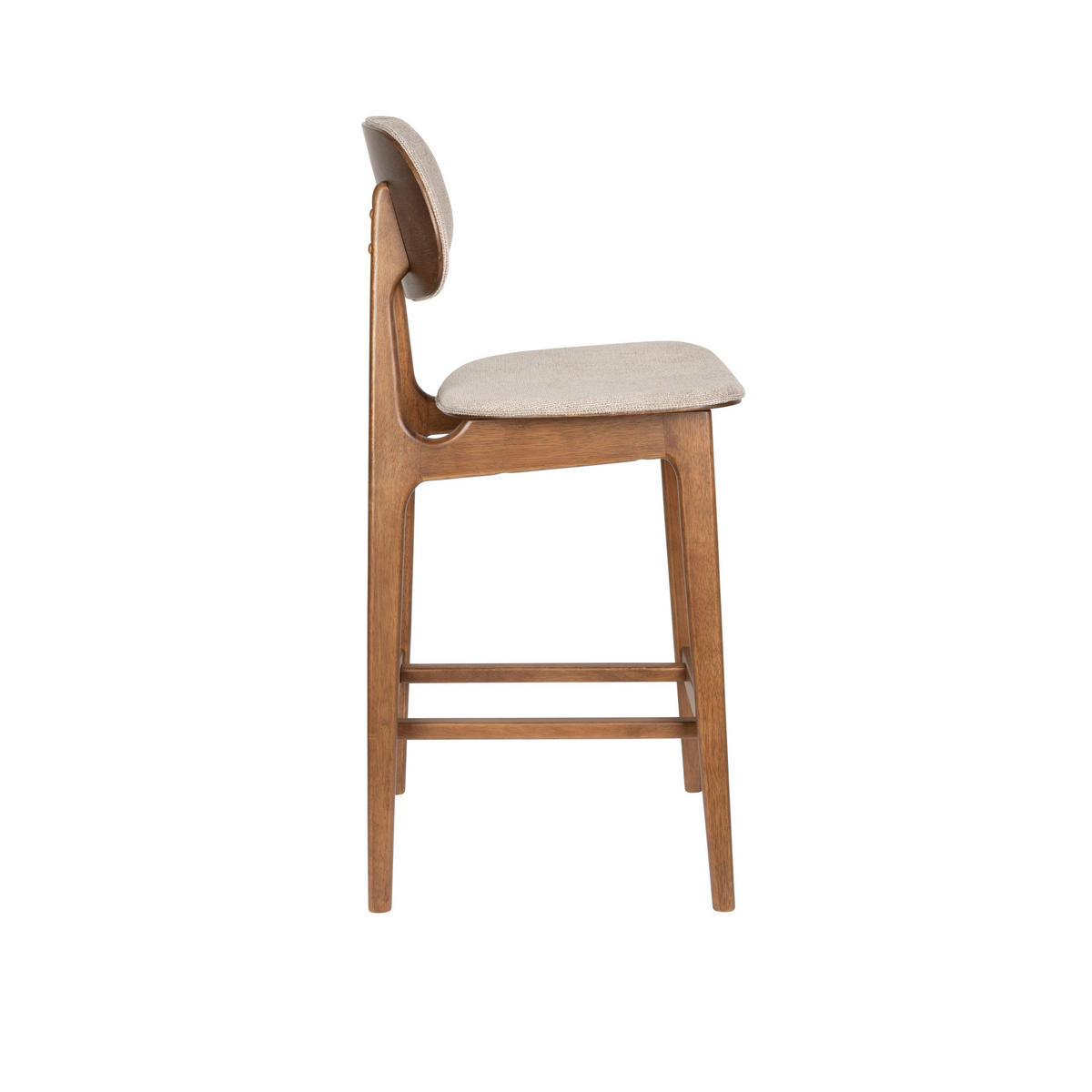 BARHOCKER Marais Rückenlehne 68,5 cm Walnussfarbe/ Beige - 2 er Set - Beige/Braun, Kunststoff (44.5/104/55.5cm) - Dutchbone