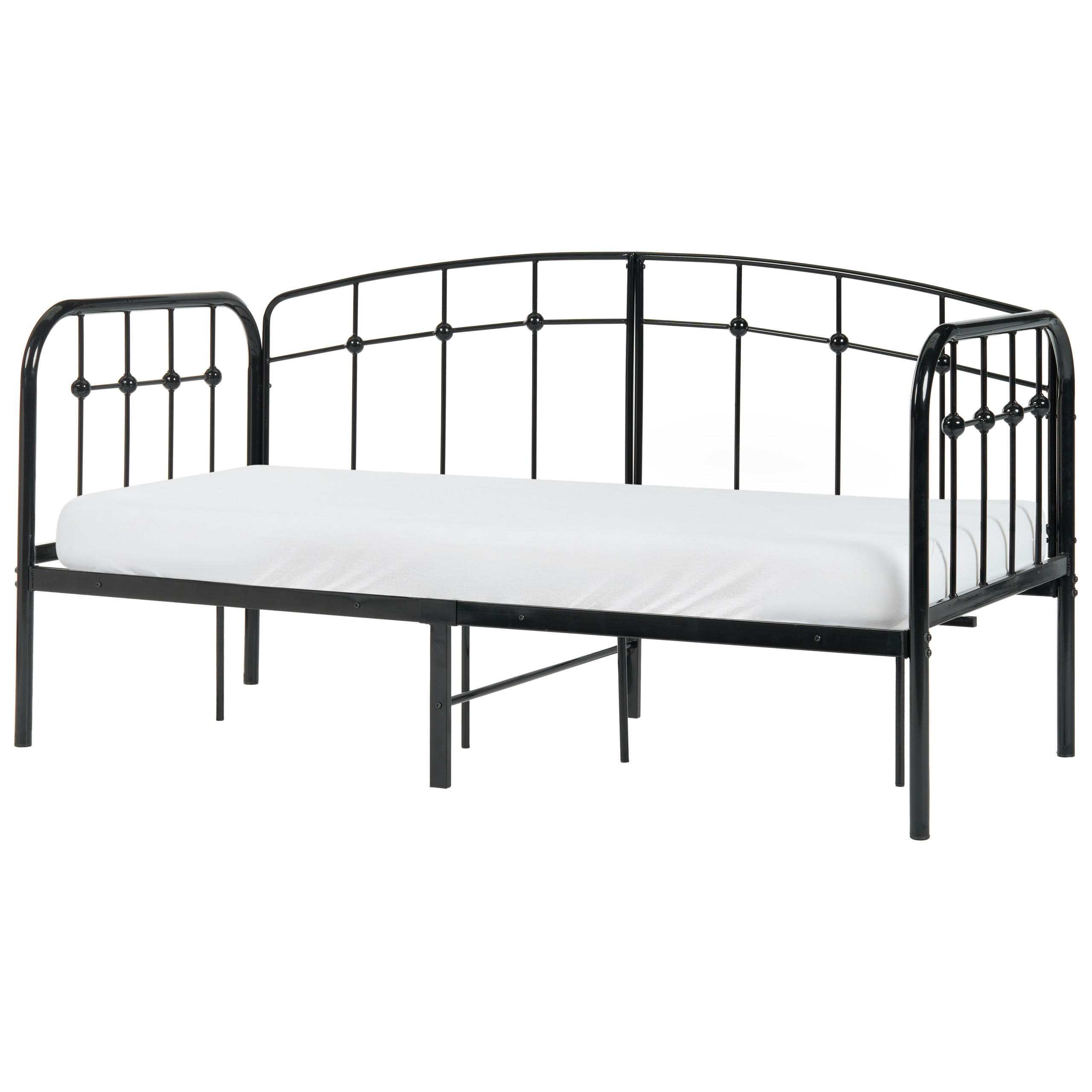 TAGESBETT Metall 90/200 cm Schwarz Arrien - Schwarz, Metall (90/200cm) - Beliani