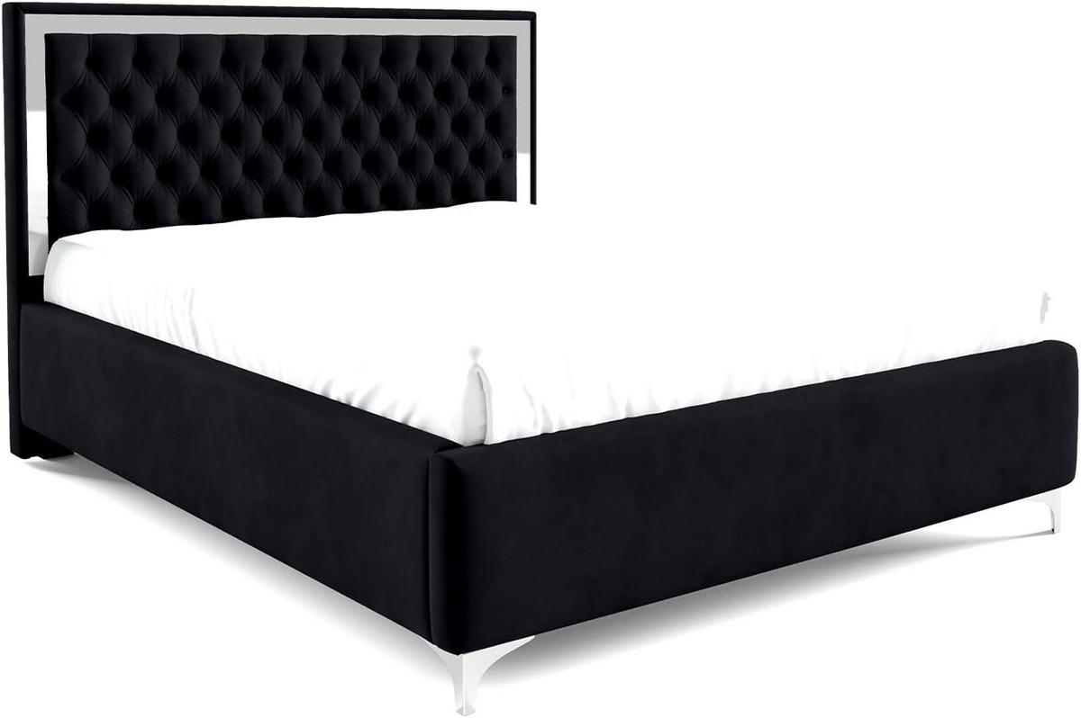 POLSTERBETT ARONA - Schwarz, Textil (120/200cm) - Meblini