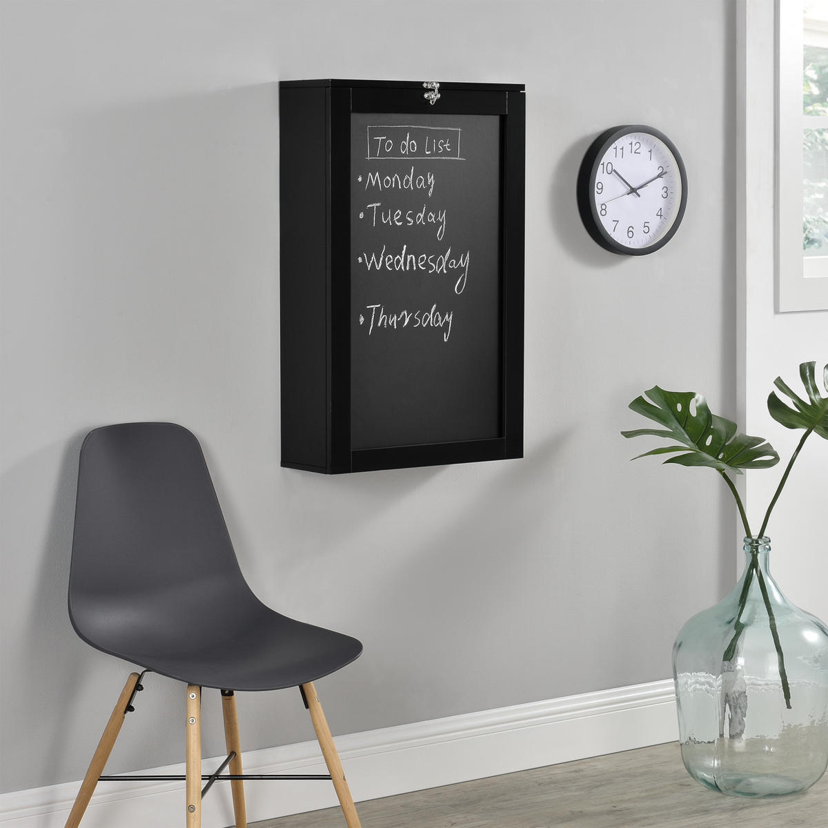 WANDKLAPPTISCH Kläppen - Schwarz, Holzwerkstoff (50/156/91.5cm) - [en.casa]