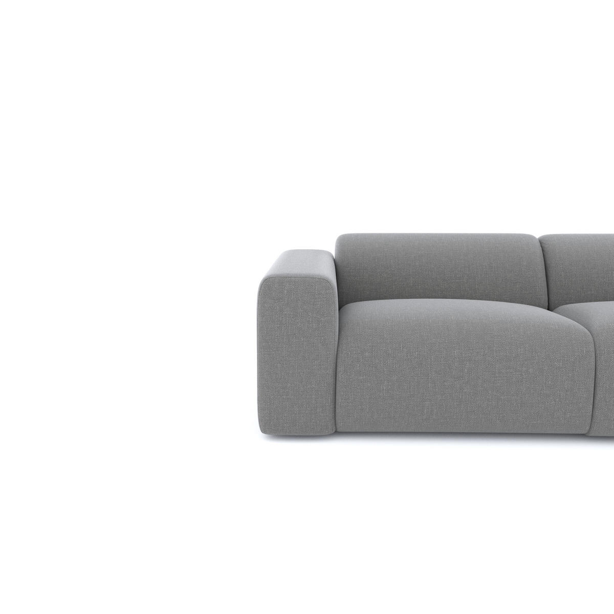 ECKSOFA RECHTS Rastergewebe Hellgrau 280cm - Hellgrau/Grau, Textil (280/165cm) - Sia Home