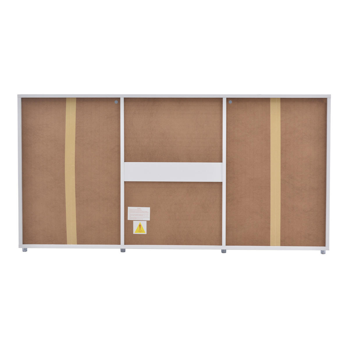 LOWBOARD 140/35/70 cm mit LED-Beleuchtung, 2 Türen und 3 Schubladen - Weiß, Holzwerkstoff (140/70/35cm) - BEAOK