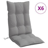 HOCHLEHNER-AUFLAGEN 6Er Set Grau Oxford-Gewebe - Grau, Textil (50/7/120cm) - vidaXL