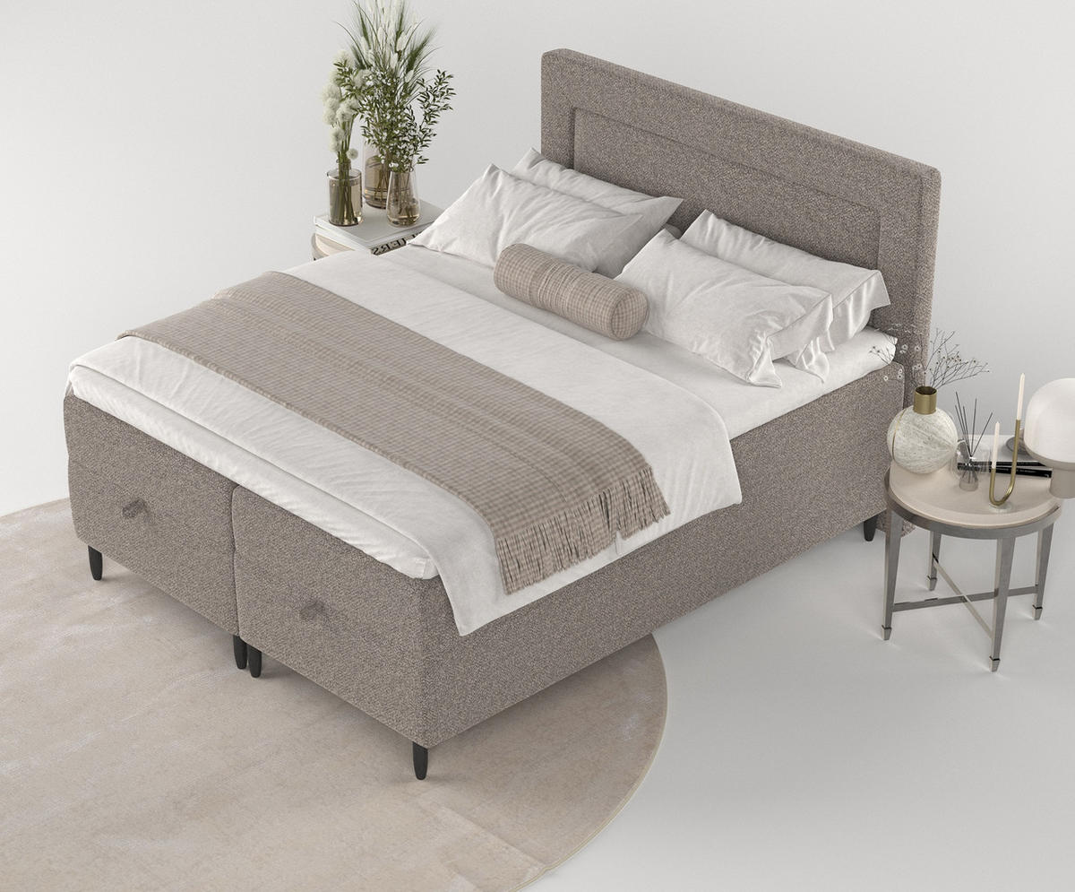 BOXBETT Nea Braun 180/200 cm - Schwarz/Braun, Holz/Holzwerkstoff (180/200cm) - Maison de Reve