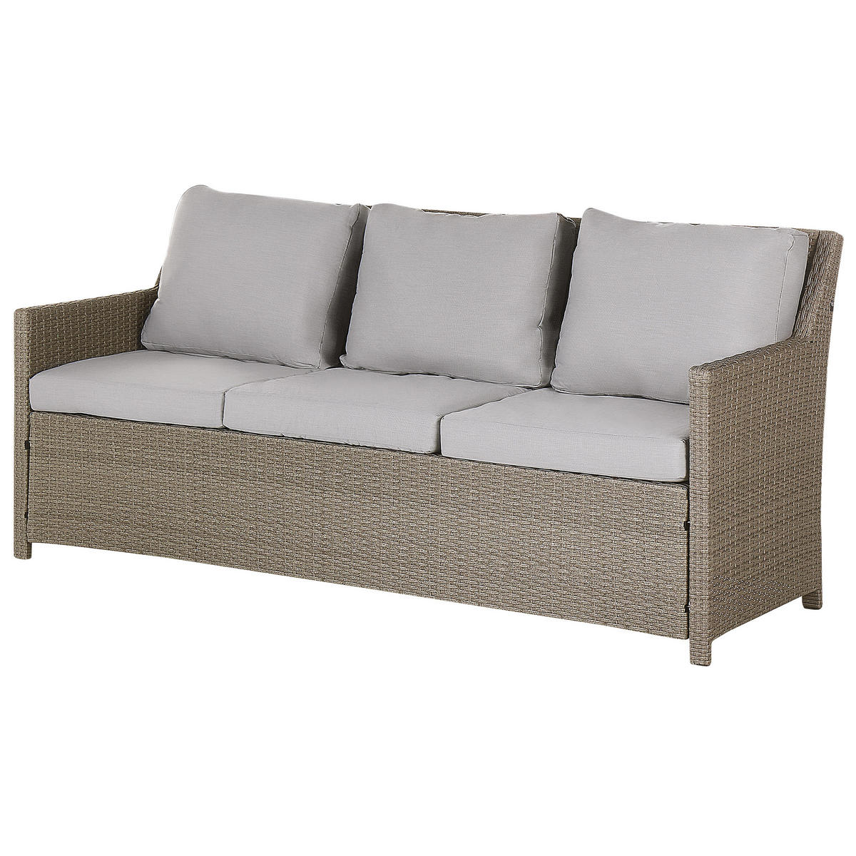 LOUNGE SET 5-Sitzer Rattan Auflagen grau Fonti - Taupe, Kunststoff - Beliani