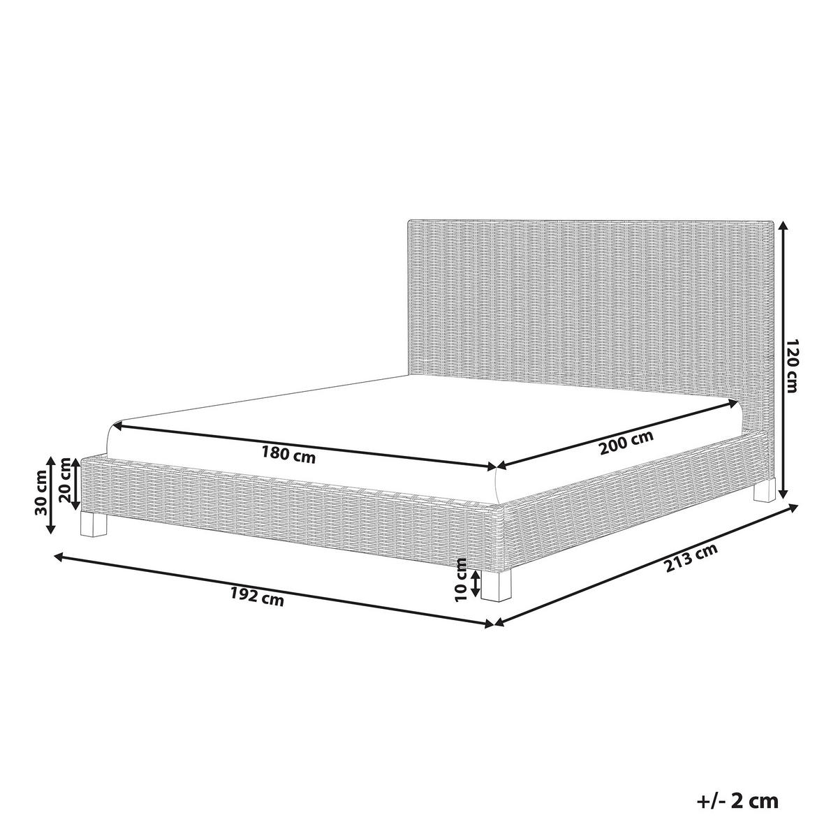 BETT mit Lattenrost 180/200 cm Rattan Naturfarben Salbris - Naturfarben, Naturmaterialen (180/200cm) - Beliani