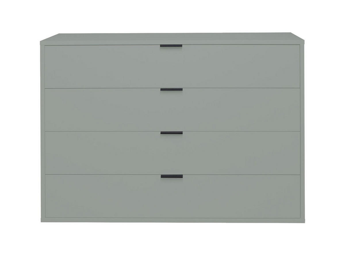 KOMMODE Erna 119x45x87 Pinie Green matt Lack - Grün, Holzwerkstoff (119/87/45cm) - 58aufmkessel