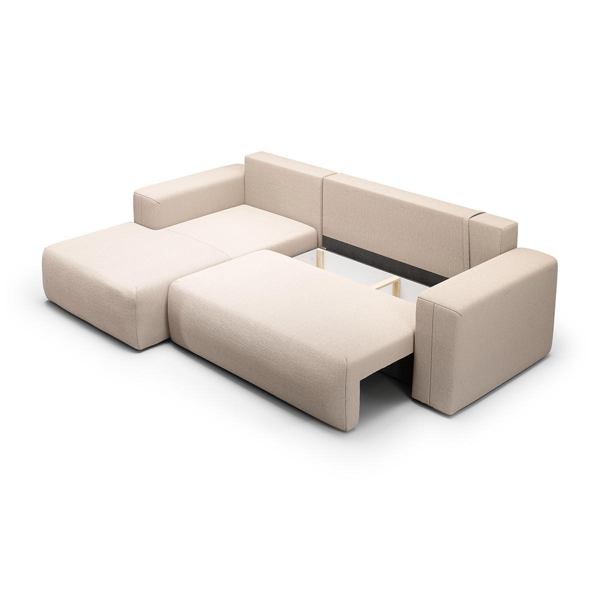 ECKSOFA Bliss 3 Sitzplätze Beige - Beige, Holz (268/163cm) - Petits-meubles