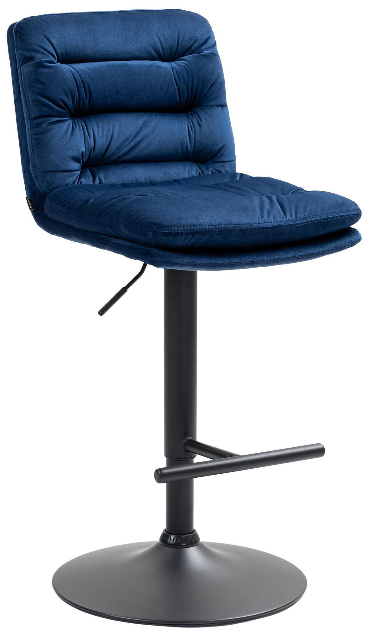 BARHOCKER Samt blau - Blau/Schwarz, Textil/Metall (42/94/56cm) - CLP