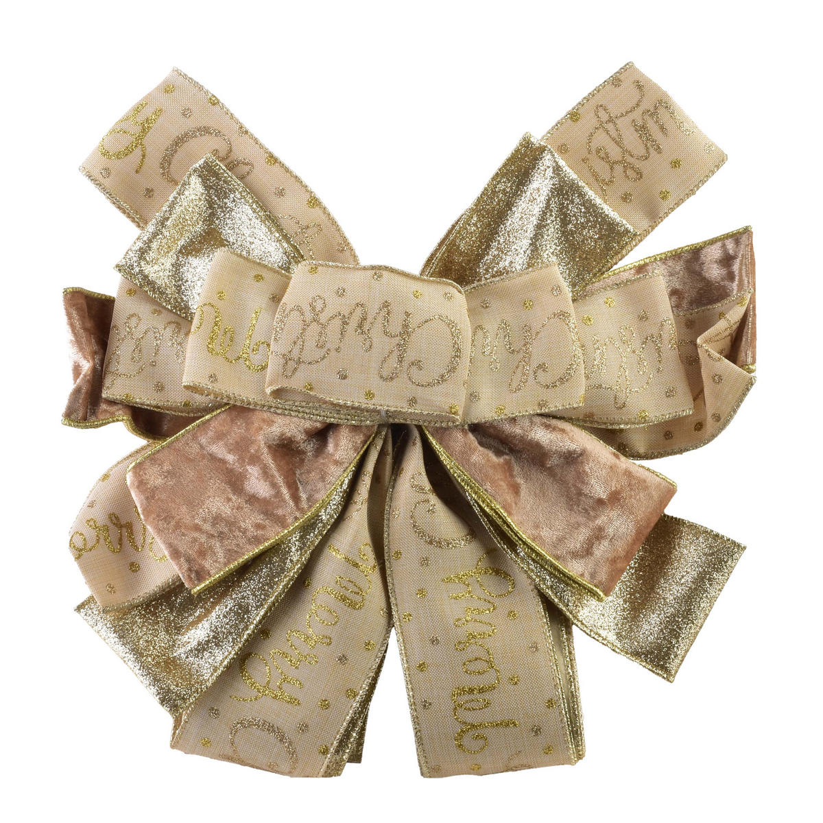 SCHLEIFE Santa Lila Gold 32x32x130 cm Kunststoff - Goldfarben, Kunststoff (32/130/32cm) - Mondex