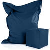 XXL-SITZSACK + Pouf 2er Set - 140x180cm - Dunkelblau, Textil (140/25/180cm) - Green Bean