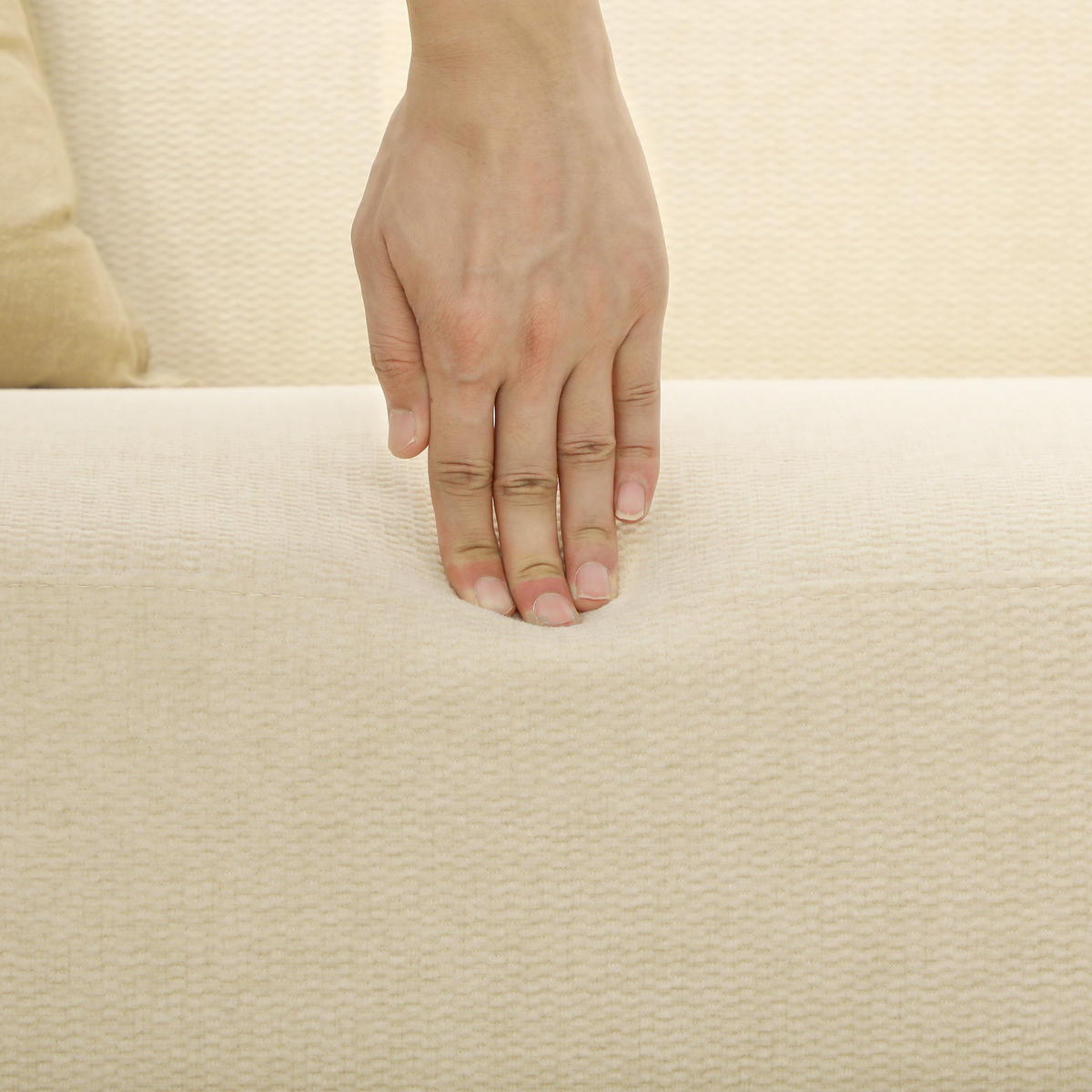 2-SITZER Sofa Samt 130/74/79 cm Creme - Creme, Textil (74/79/130cm) - Redom