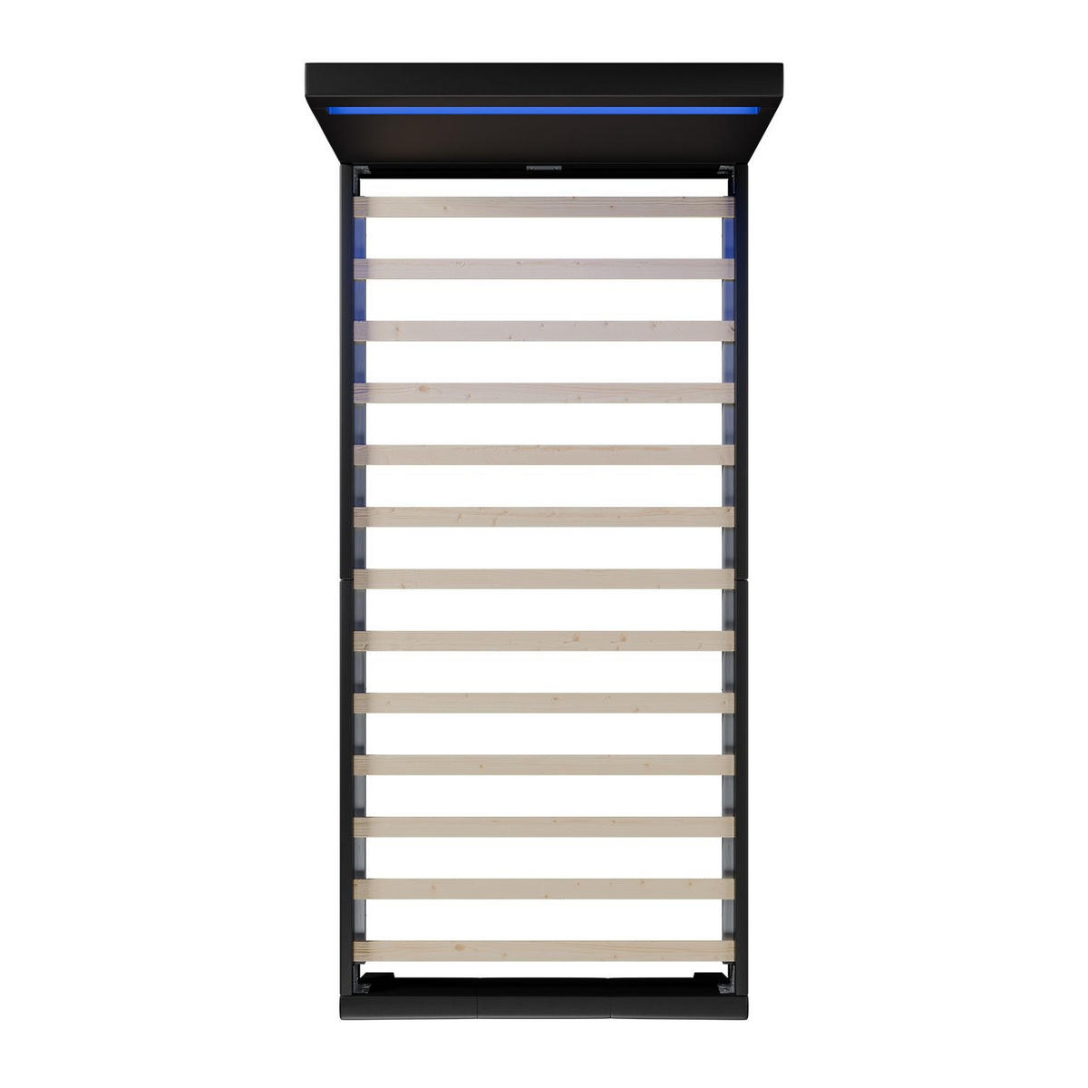 POLSTERBETT Paris mit LED schwarz 90x200cm - Schwarz, Holz (90/200cm) - Juskys