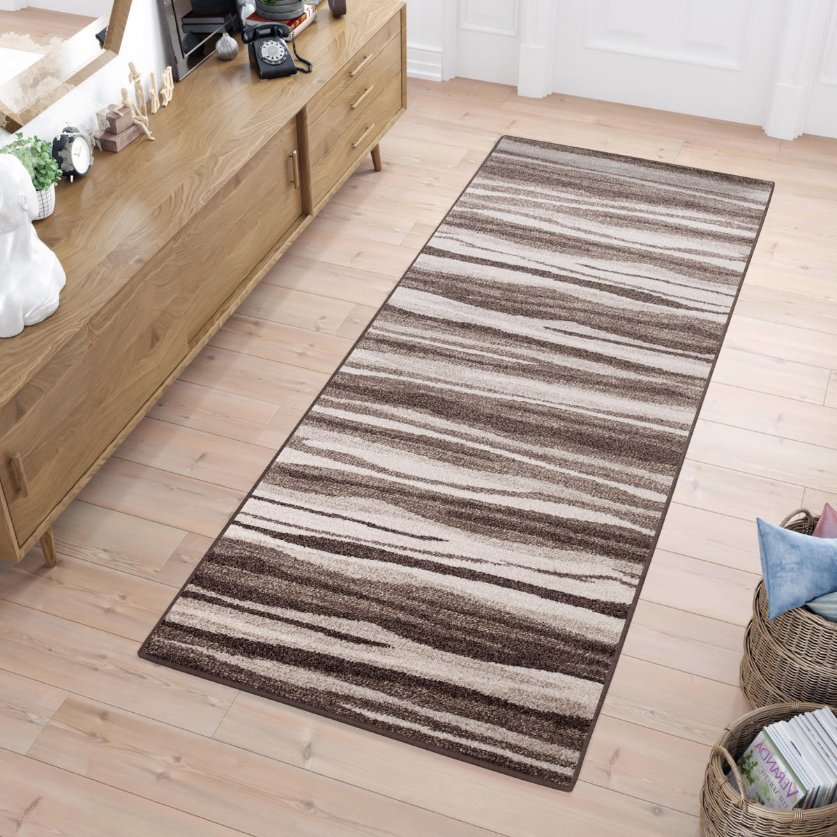 LÄUFER SARI Hellbraun 100/900 cm - Hellbraun, Textil (100/900cm) - Tapiso