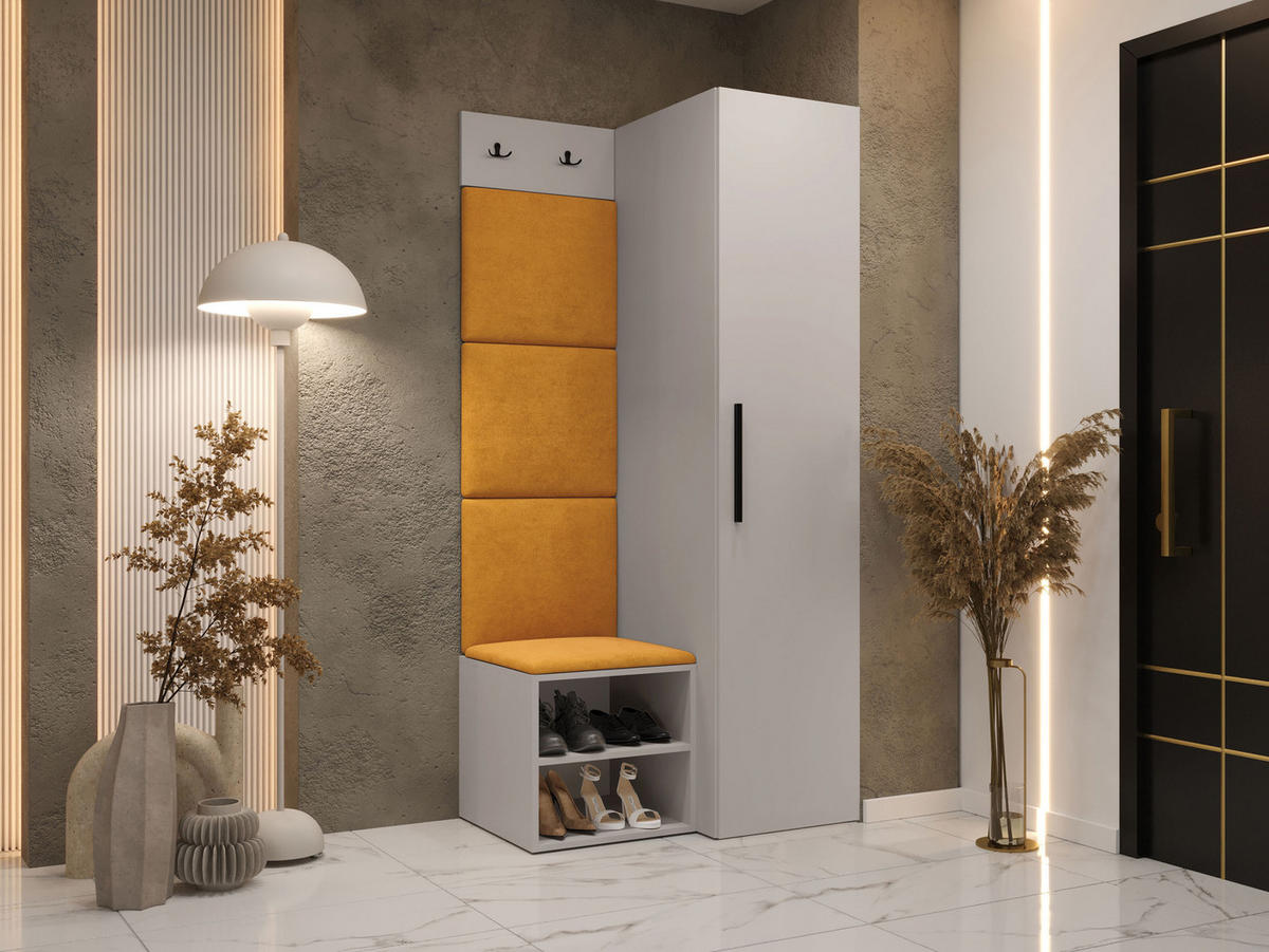 GARDEROBEN-SET Medi III - Kaschmir/Schwarz, Holzwerkstoff/Kunststoff (40/191/50cm) - MIRJAN24