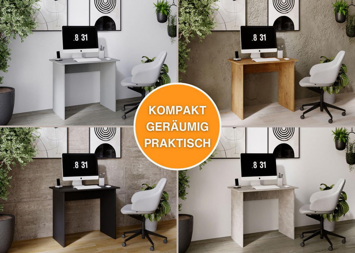 SCHREIBTISCH Dunkelgrau 90/50/73cm - Dunkelgrau, Holzwerkstoff (50/90/73cm) - CraftPAK