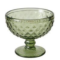 EISBECHER aus Glas Muster 1 250 ml 12/12/10 cm - Grün, Glas (12cm) - Boltze Home