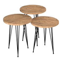 SATZTISCH Ry im 3er Set - Braun, Metall (34/34/55cm) - [en.casa]