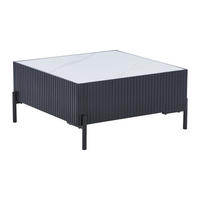 COUCHTISCH - Keramik, MDF & Metall - Schwarz & Weiß - CYNDORA - Schwarz, Holz (80/80/40cm) - Vente-Unique
