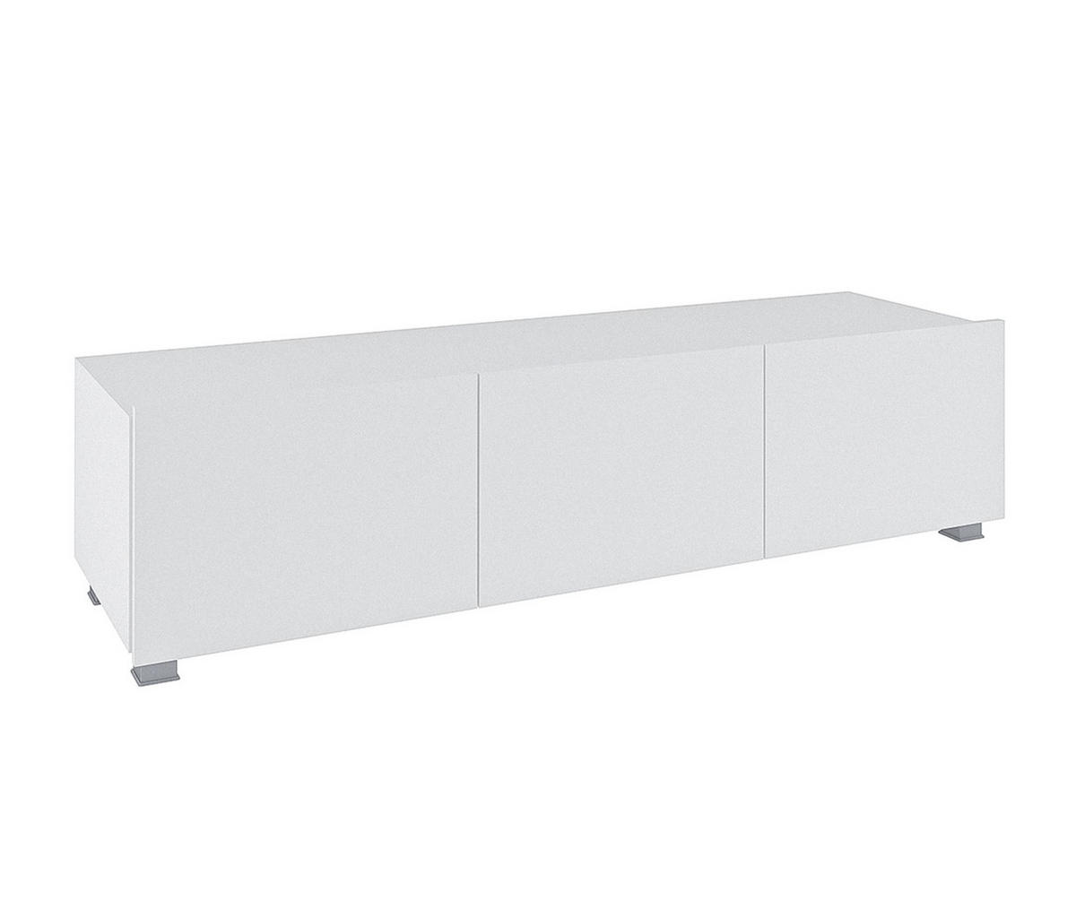 WOHNWAND Kossana 35 Modern Goldene Eiche/Weiß 300/154/43 cm TV Möbel - Weiß, Holzwerkstoff/Kunststoff (300/158/43cm) - AX Living