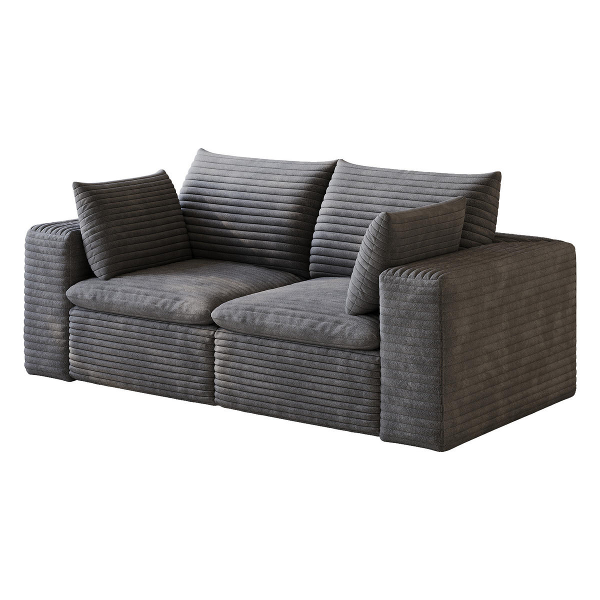 2-SITZER-SOFA DE-34773 mit abnehmbare Polsterung Dunkelgrau - Dunkelgrau, Textil (90/60/180cm) - ComfortXL