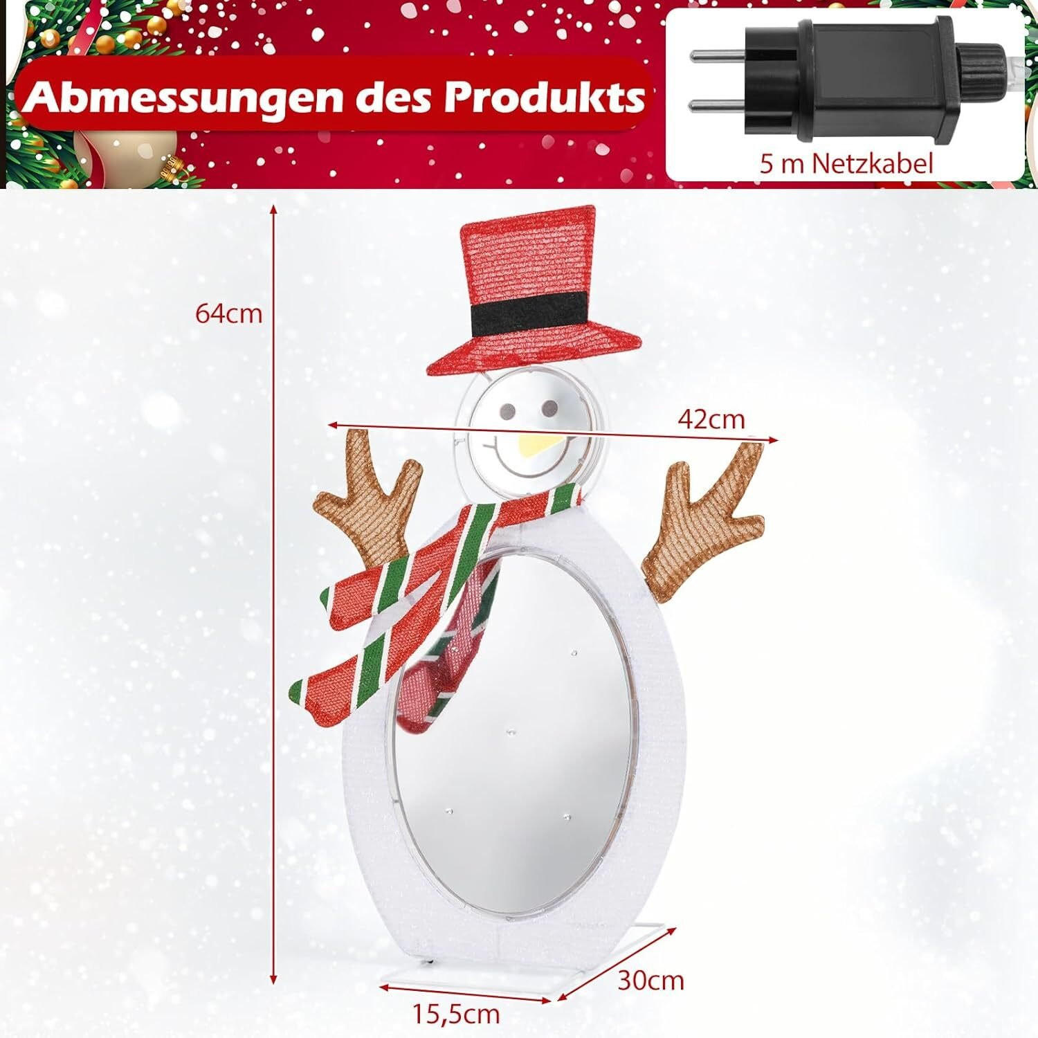 SCHNEEMANN 64cm Mehrfarbig - Multicolor, Metall (30/64/42cm) - COSTWAY