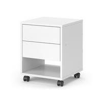 ROLLCONTAINER Jons Weiß 37 x 37 cm mit 2 Schubladen - Weiß, Holzwerkstoff (37/47/37cm) - Vicco
