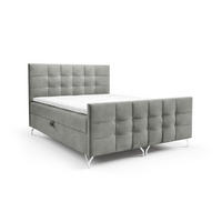 BOXBETT Perla Premium überlänge - Grau, Holzwerkstoff/Textil (200/220cm) - Fun Möbel