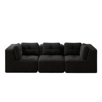 3-SITZER SOFA Cord Schwarz - Schwarz, Textil (297/69/104cm) - WISHDOR