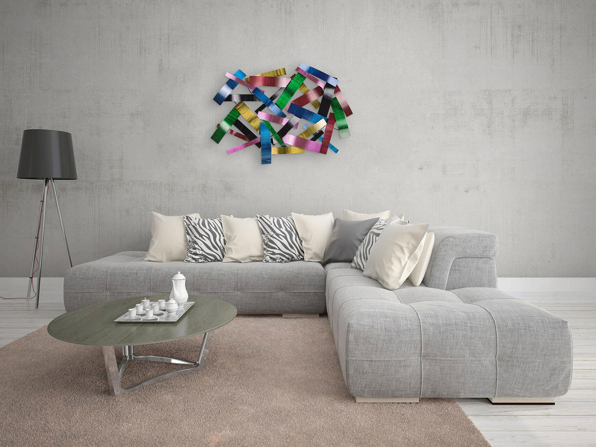 WANDDEKO Bunt 106/70 cm - Multicolor, Metall (5.31/70/9cm) - KUNSTLOFT