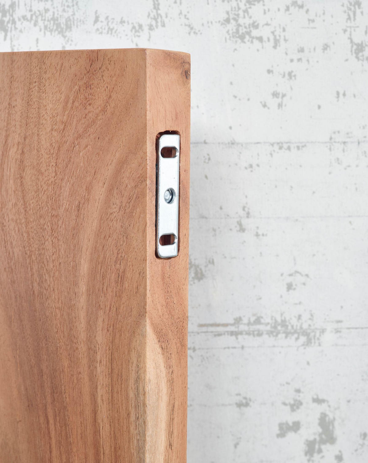 WANDREGAL Akazienholz Baumkante Rustikal, Beige 160x26x4 cm - Beige, Holz (160/4/26cm) - KADIMA DESIGN