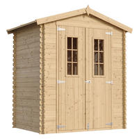GARTENHAUS aus Holz - mit imprägniertem Boden B196xL136xH218 cm/ 1.98 m2 - M367C+M367G - Beige, Holz (180/224/136cm) - Timbela