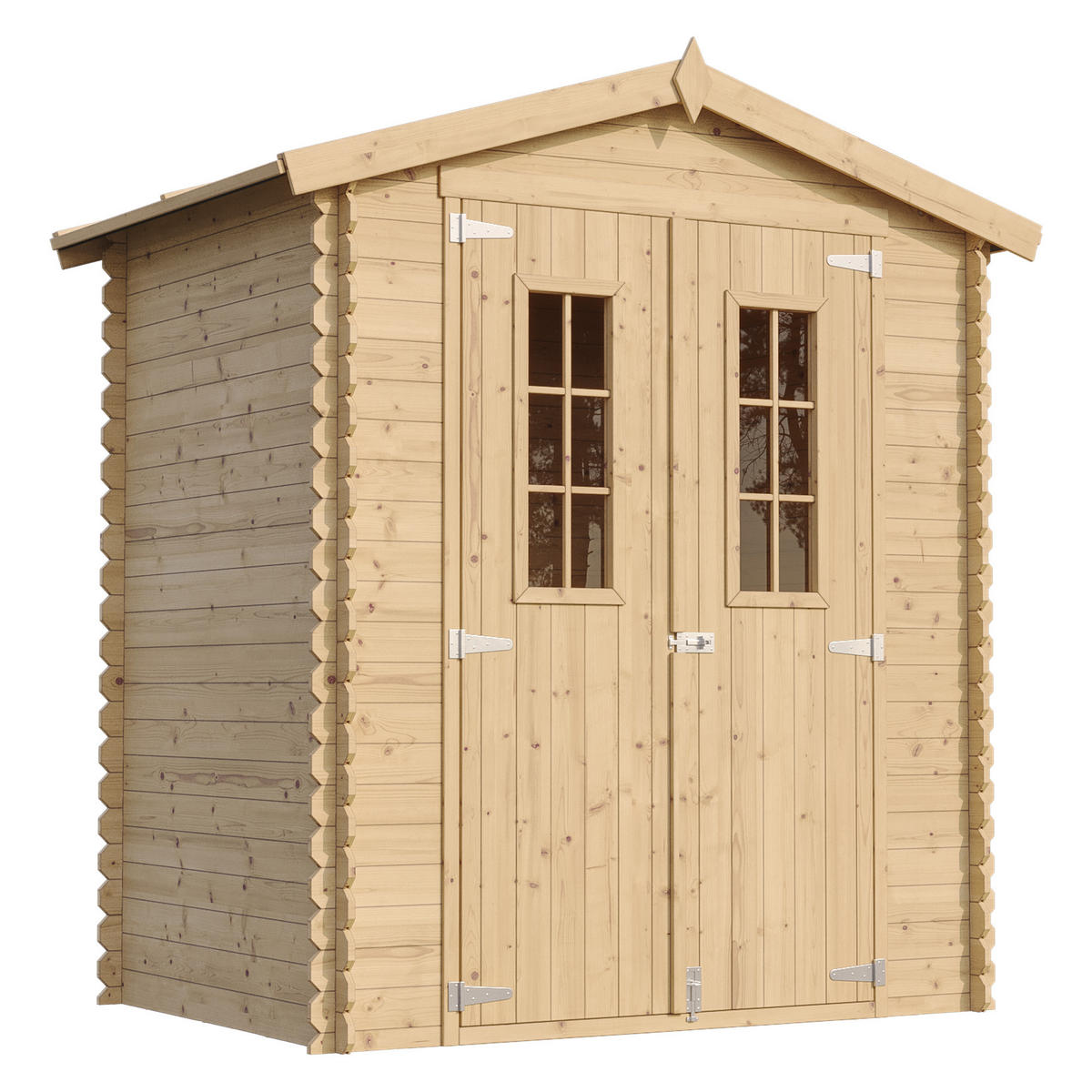 GARTENHAUS aus Holz - mit imprägniertem Boden B196xL136xH218 cm/ 1.98 m2 - M367C+M367G - Beige, Holz (180/224/136cm) - Timbela