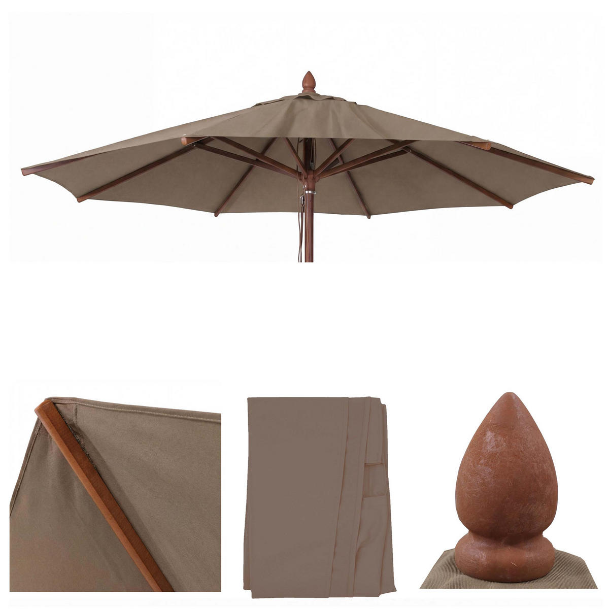 SCHIRMBEZUG C57B taupe - Taupe, Textil (300/300cm) - MCW