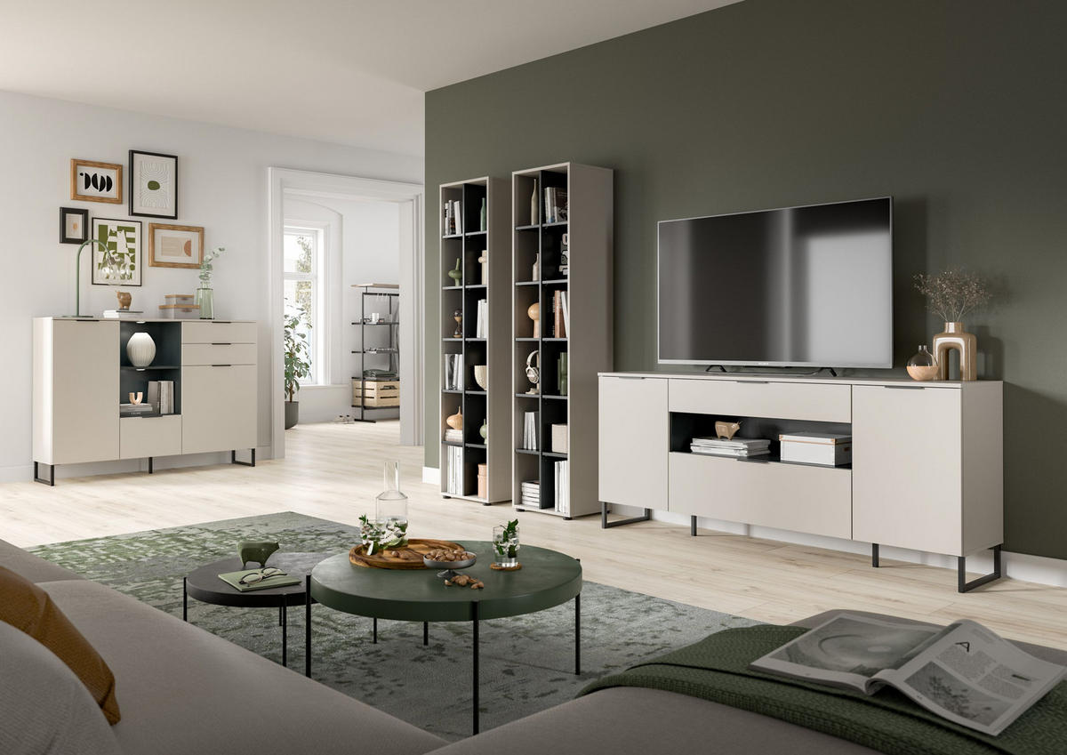 SIDEBOARD NOIDA (B/H/T: ca. 185/80/41 cm) in Kaschmir/Kaschmir - Kaschmir, Holzwerkstoff (185/80/41cm)