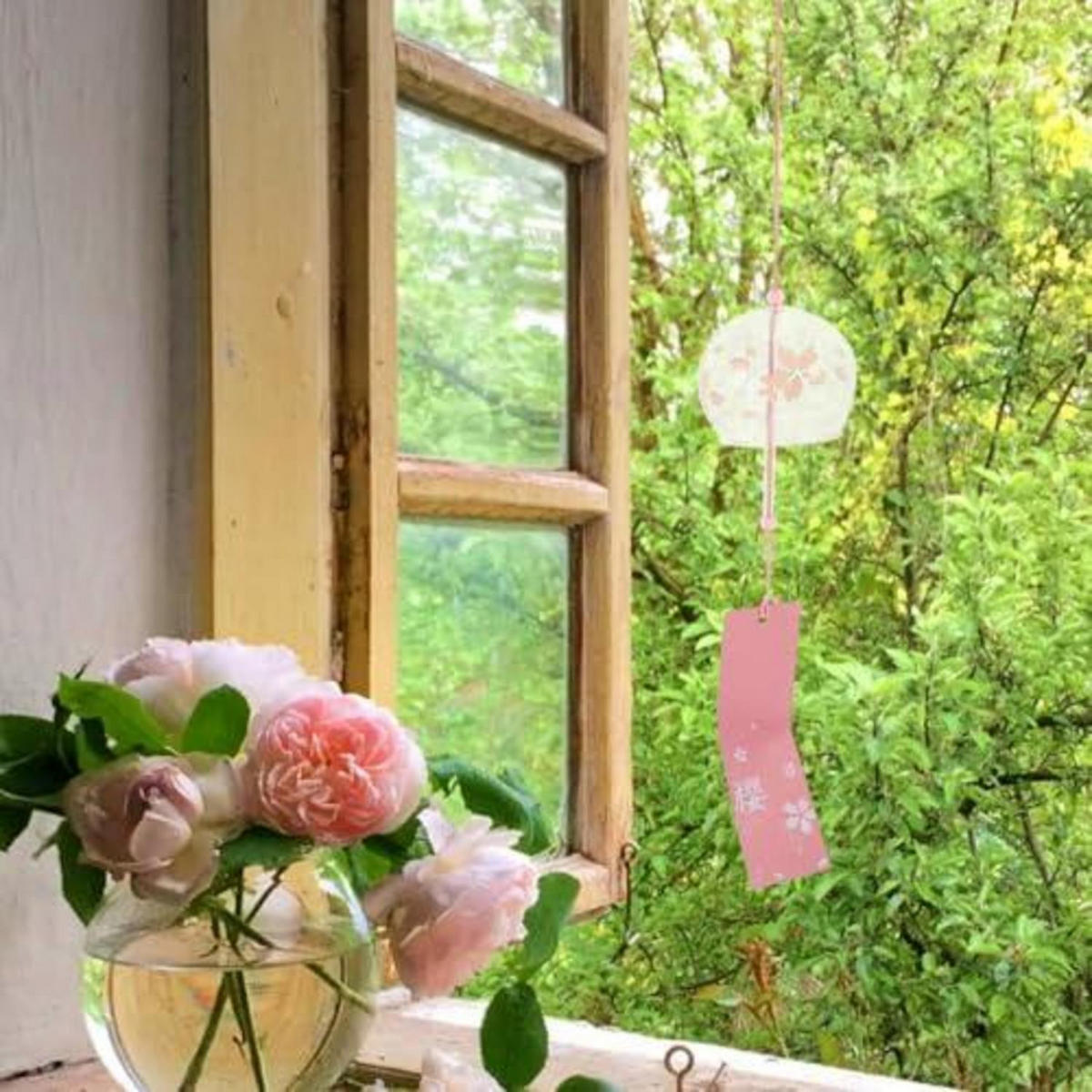 WINDSPIEL Glas Rosa 7 x 6 x 6 cm - Rosa, Glas (8/7/7cm)