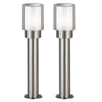 LED STEHLEUCHTE PITA Edelstahl Silber 2er Set - Silberfarben, Metall (12/12/50cm)
