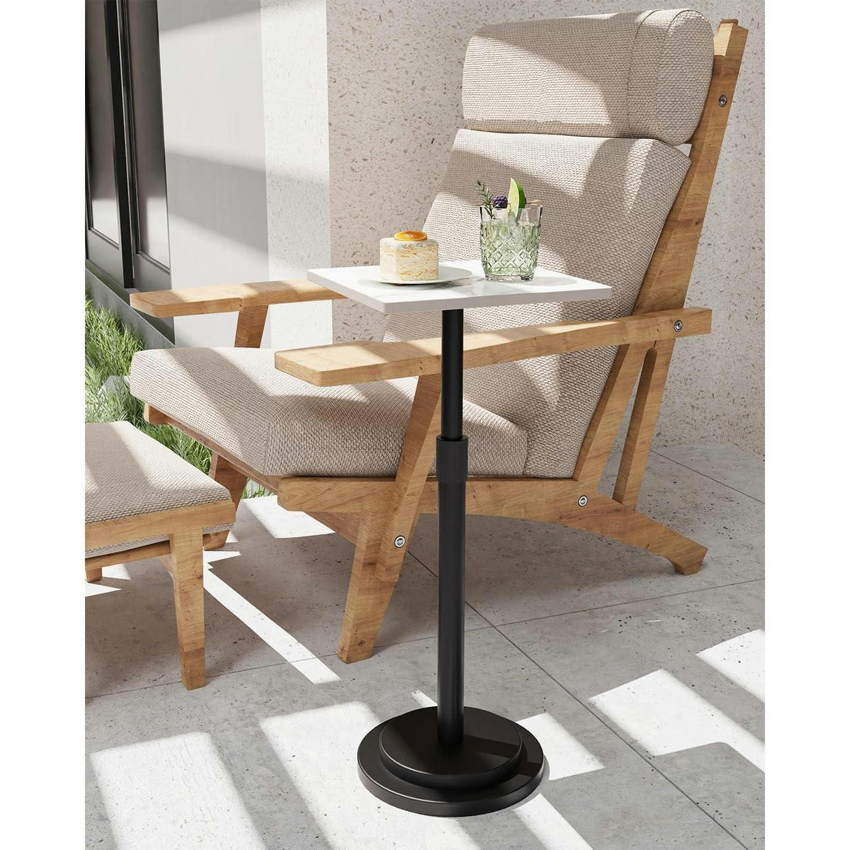BEISTELLTISCH 2-teiliges Set höhenverstellbar 45-78 cm Weiß - Weiß, Metall (26.5/26.5/75cm)