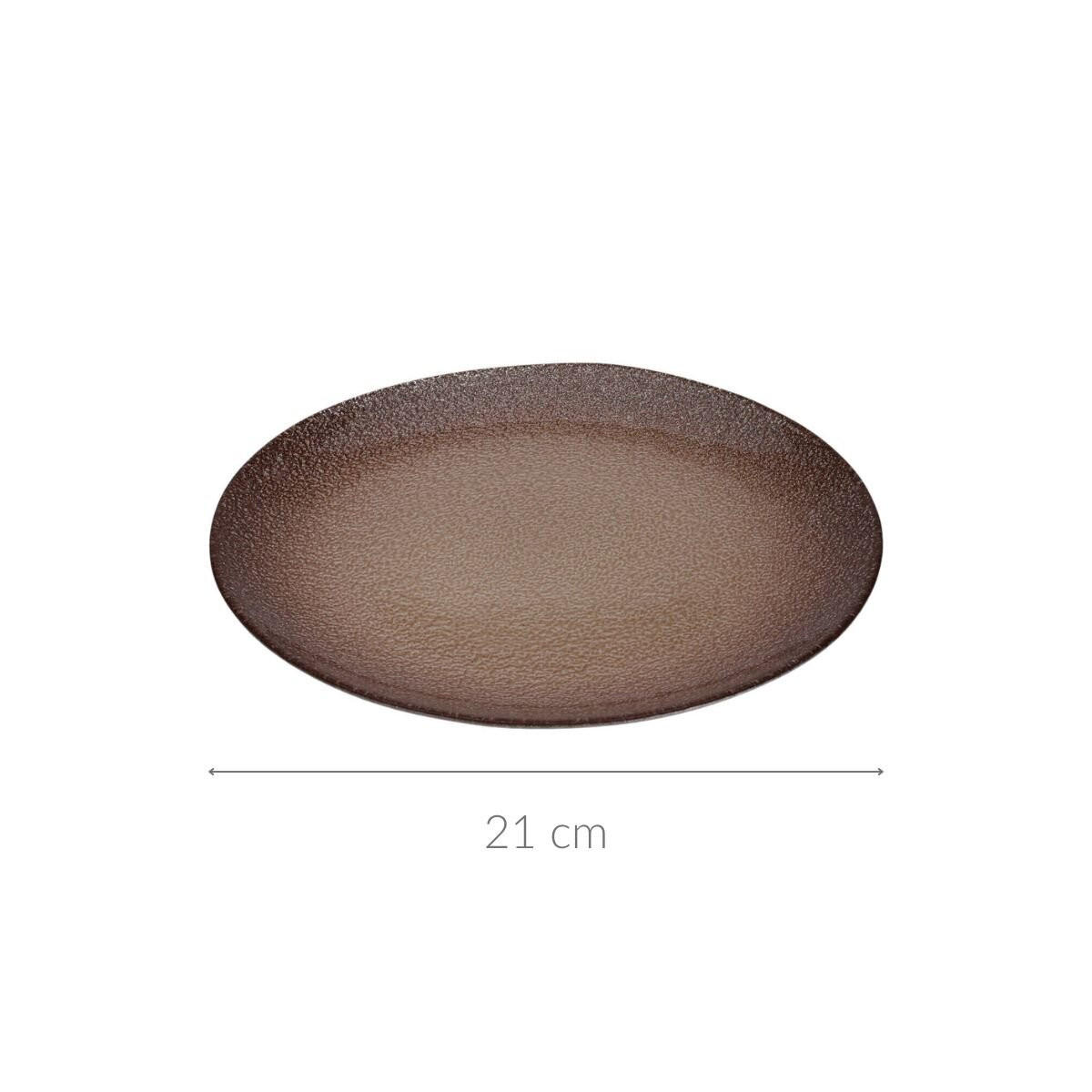 DESSERTTELLER Beryt Ø 21 cm - Braun, Glas (21cm) - Home Styling Collection