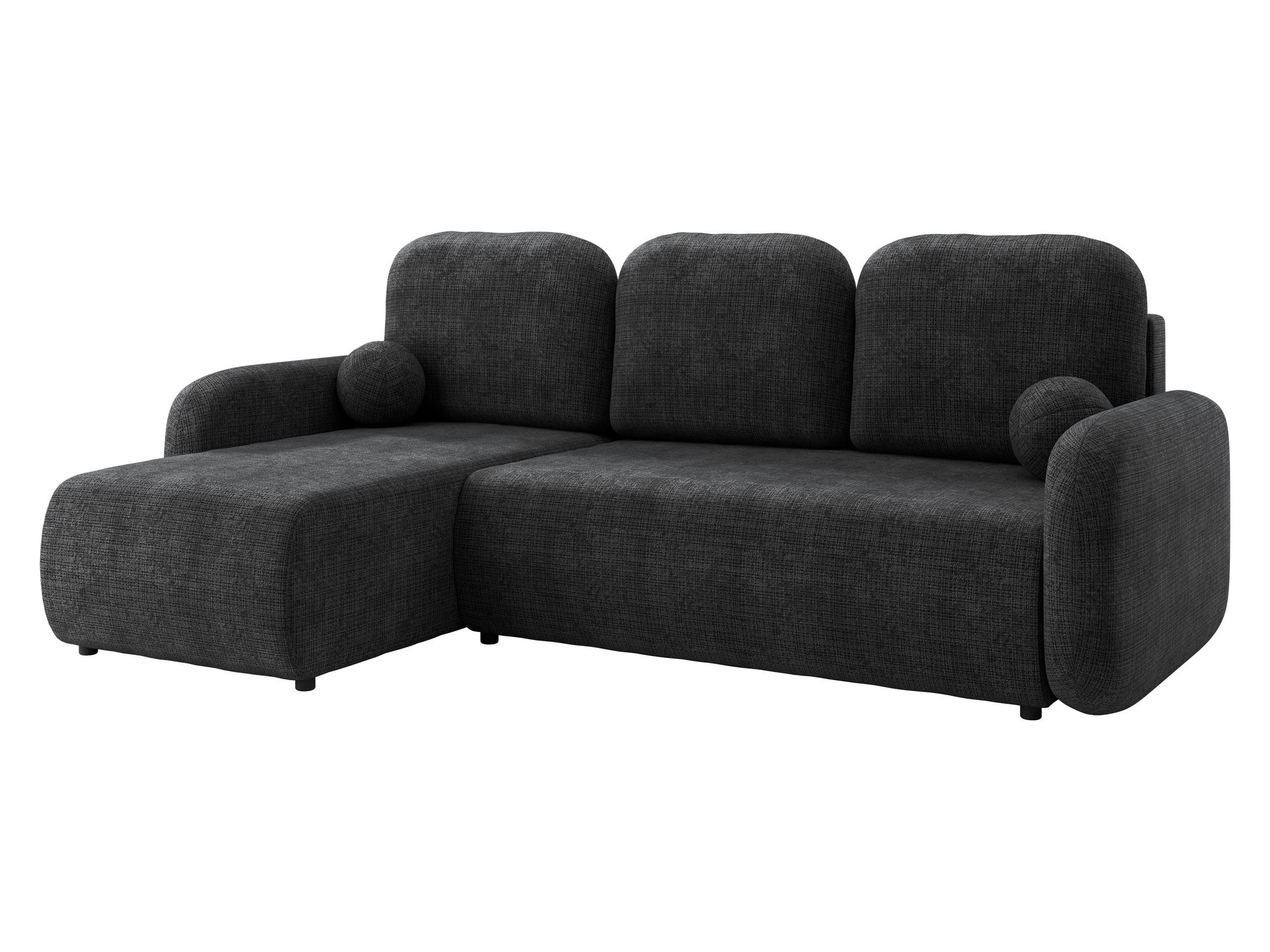 ECKSCHLAFSOFA Gizefa - Anthrazit/Schwarz, Holz/Kunststoff (233/147cm) - MIRJAN24